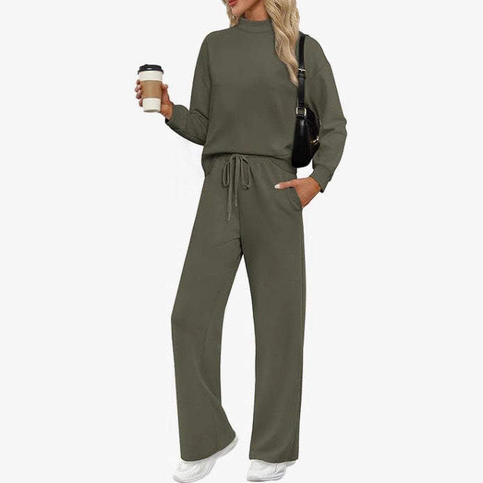 Damernas sportiga loungewear-set med hög krage och vida ben Eva Jonsson-Eva Jonsson