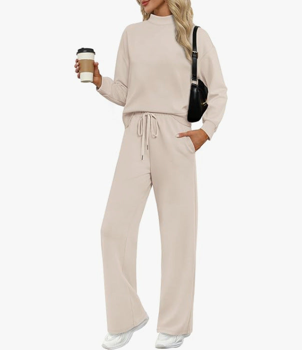 Damernas sportiga loungewear-set med hög krage och vida ben Eva Jonsson-Eva Jonsson