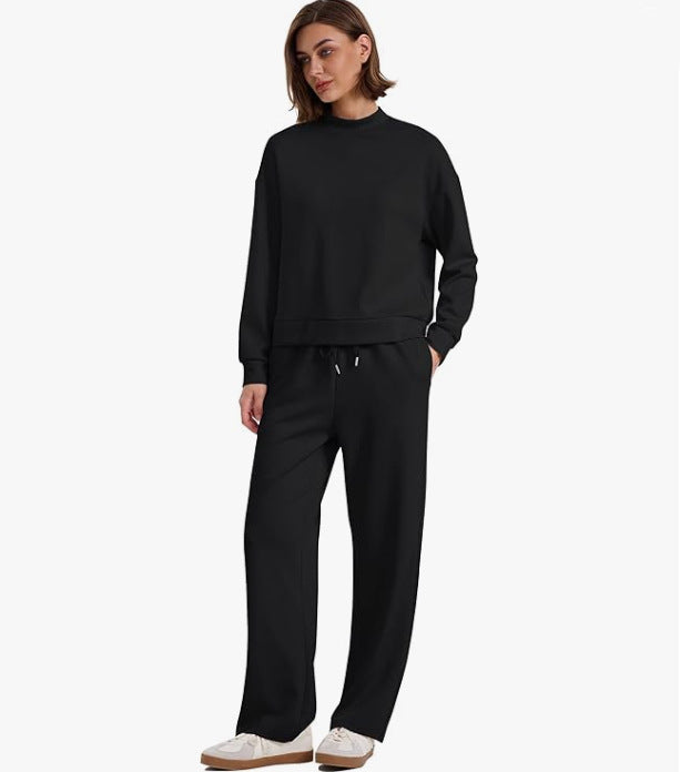 Damernas sportiga loungewear-set med hög krage och vida ben Eva Jonsson-Eva Jonsson