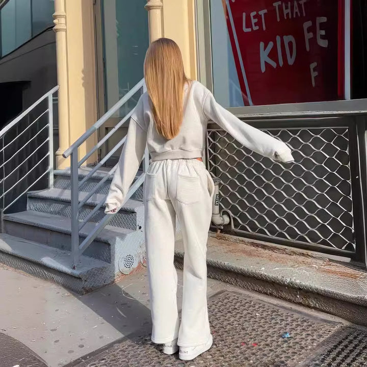 Damernas sportiga och moderna fleece-set med fickor Eva Jonsson-Eva Jonsson