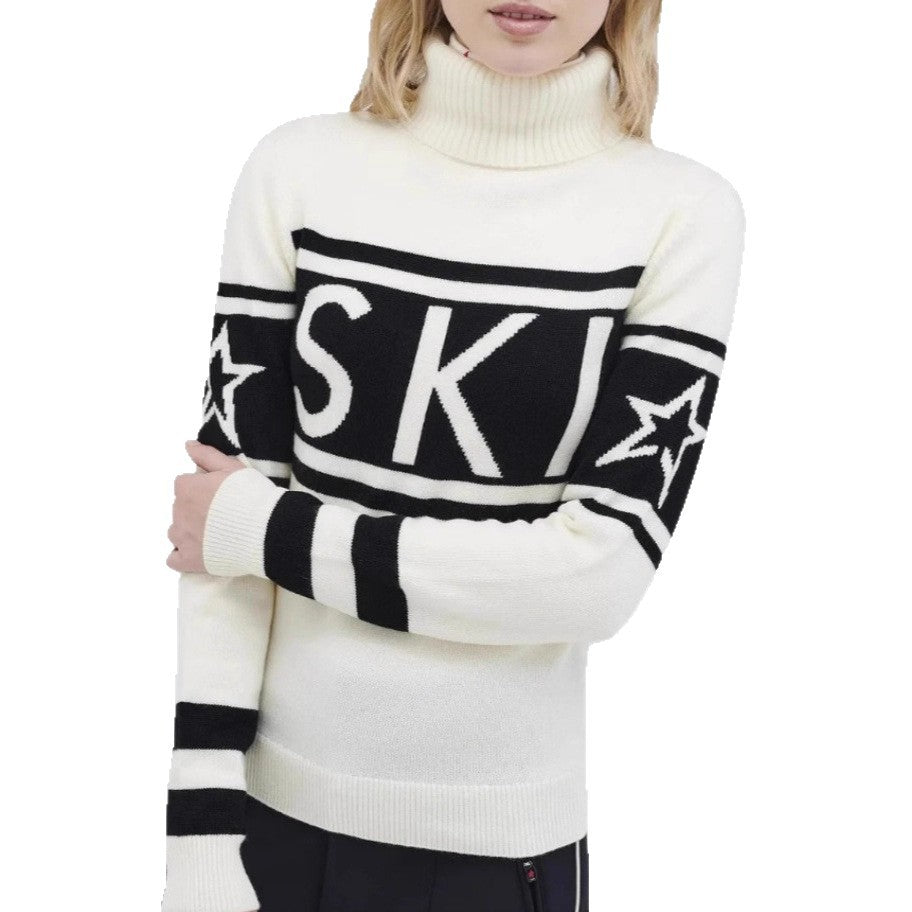 Damernas sportiga tröja med hög krage och trendig skiddesign Mirla-Eva Jonsson