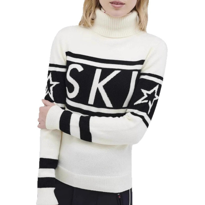 Damernas sportiga tröja med hög krage och trendig skiddesign Mirla-Eva Jonsson