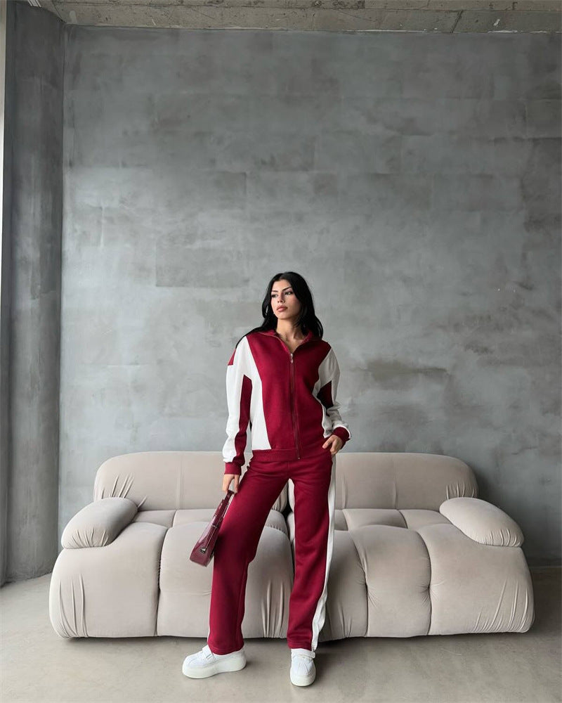 Damernas sportiga velour joggingdress med dragkedja och sidosträck Mirla-Eva Jonsson