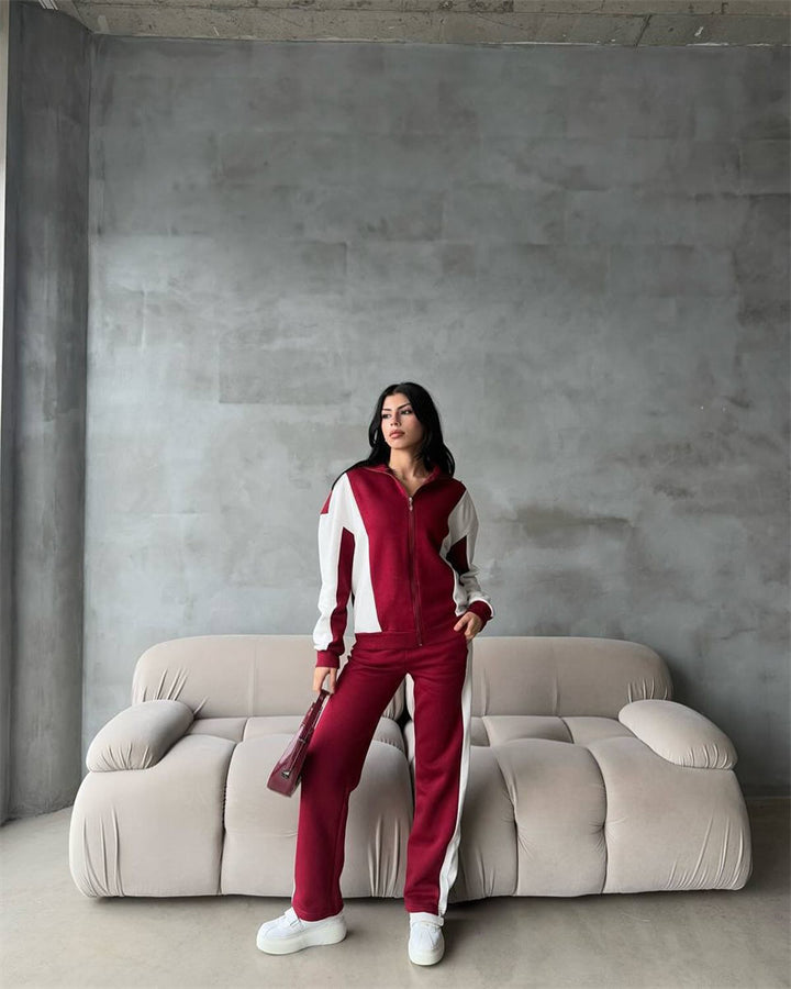 Damernas sportiga velour joggingdress med dragkedja och sidosträck Mirla-Eva Jonsson