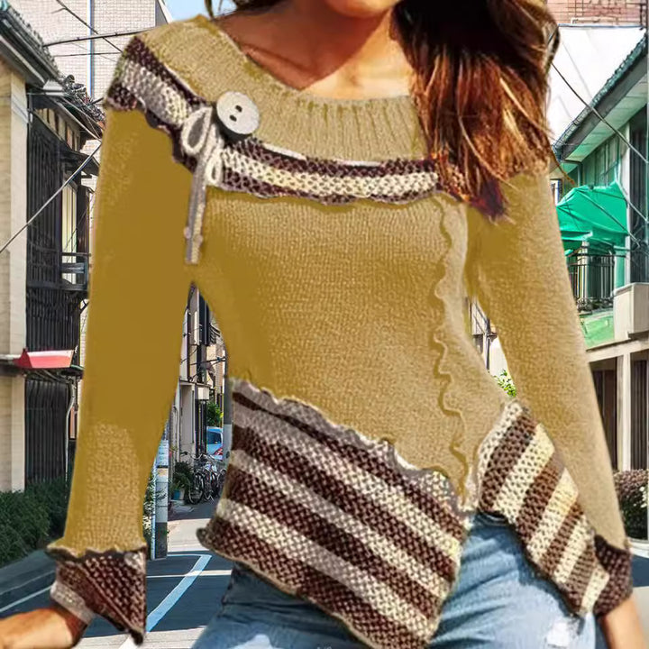 Damernas stickad tröja med konstfull design och eleganta detaljer Mirla-Eva Jonsson