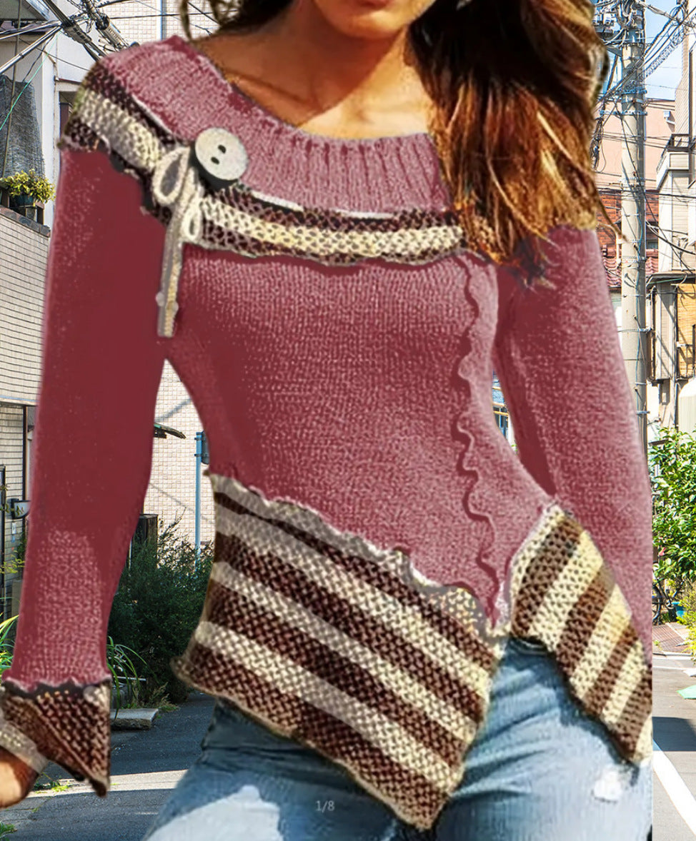 Damernas stickad tröja med konstfull design och eleganta detaljer Mirla-Eva Jonsson
