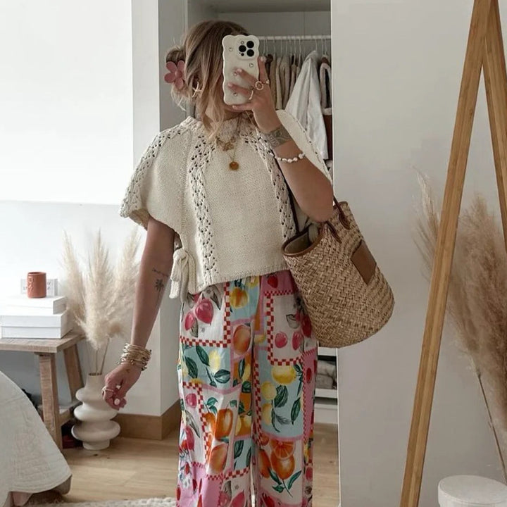 Damernas stickade topp Eva Jonsson-Eva Jonsson