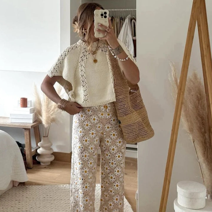 Damernas stickade topp Eva Jonsson-Eva Jonsson