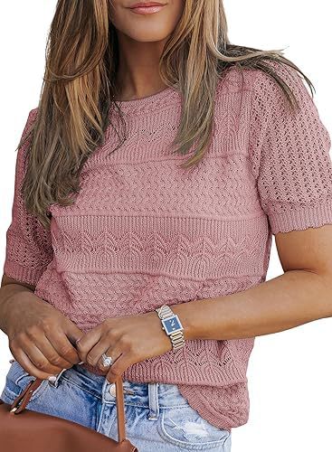 Damernas stickade topp med unik texturerad design Mirla-Eva Jonsson