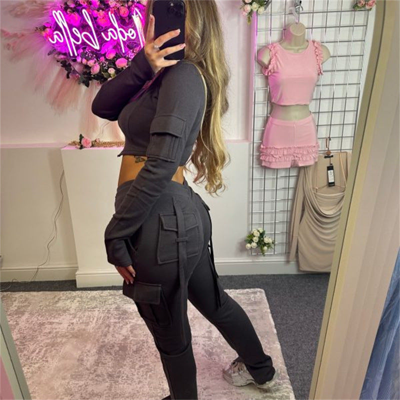 Damernas stiliga kortärmad set med praktiska fickor Eva Jonsson-Eva Jonsson