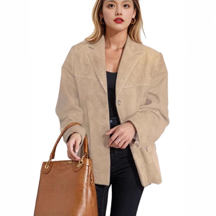 Damernas stiliga mockajacka med strukturerad look Mirla-Eva Jonsson