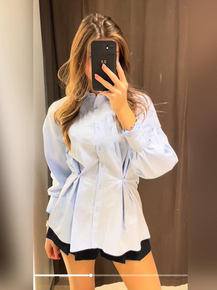 Damernas storlek Blus med elegant snörningsdetalj Mirla-Eva Jonsson