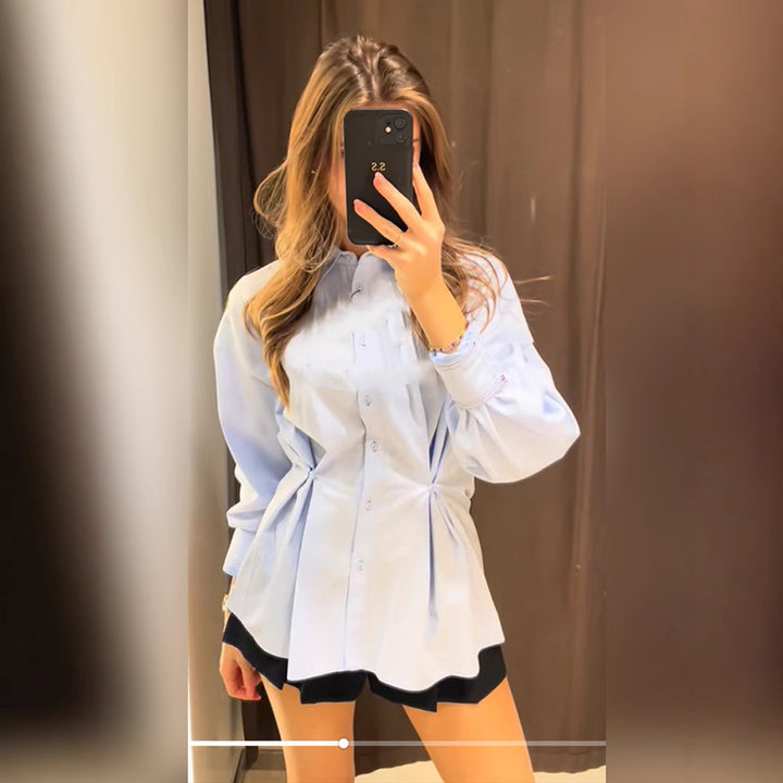 Damernas storlek Blus med elegant snörningsdetalj Mirla-Eva Jonsson