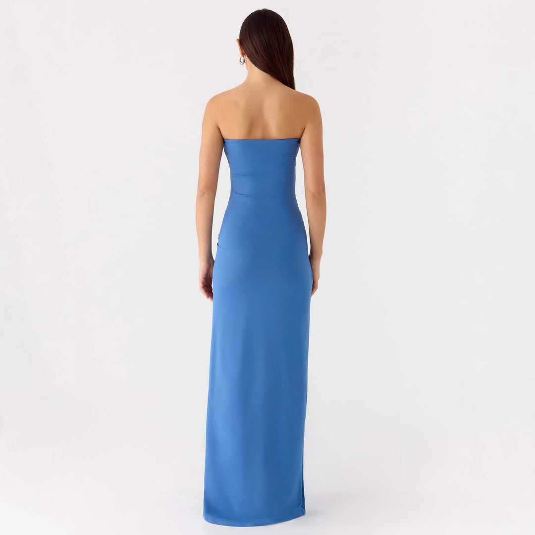 Damernas strapless maxiklänning med elegant vikdetalj Mirla-Eva Jonsson