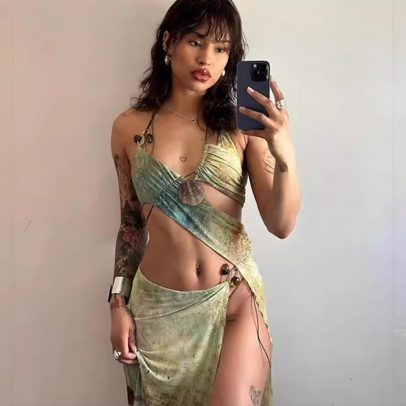 Damernas styling baddräkt med asymmetrisk skärning och unika binddetaljer Eva Jonsson-Eva Jonsson