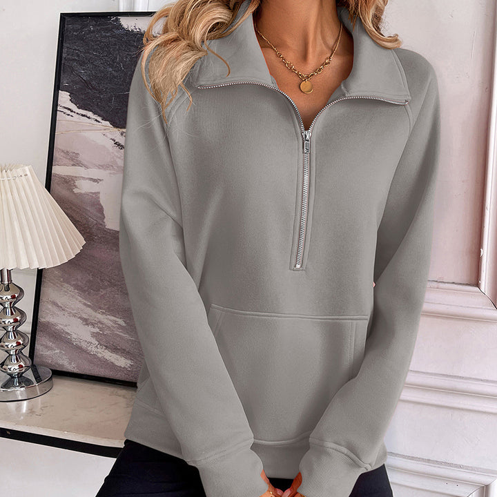 Damernas sweatshirt med hög krage och dragkedja Eva Jonsson-Eva Jonsson