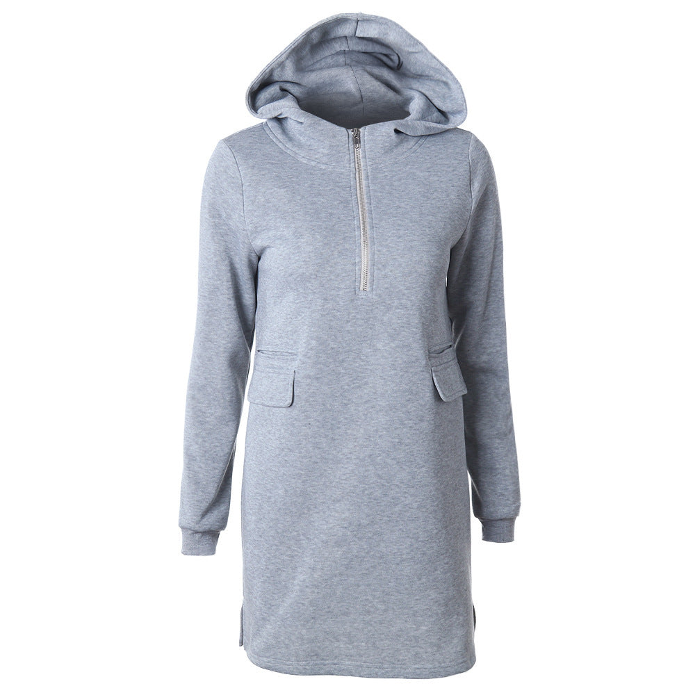 Damernas sweatshirtklänning med huva och dragkedja Eva Jonsson-Eva Jonsson
