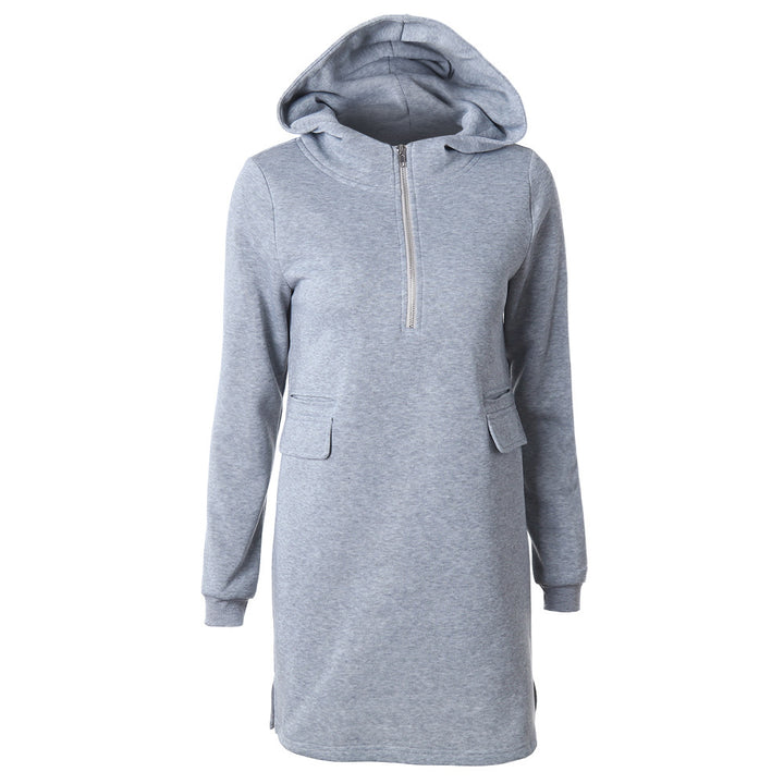 Damernas sweatshirtklänning med huva och dragkedja Eva Jonsson-Eva Jonsson