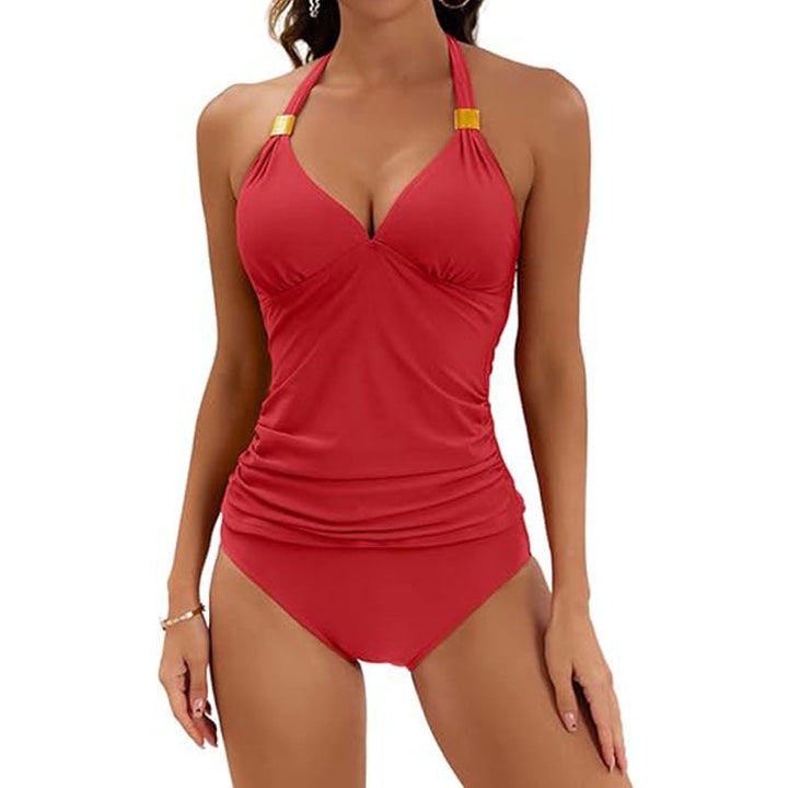 Damernas tankini med rynkat överdel och hög midja Mirla-Eva Jonsson