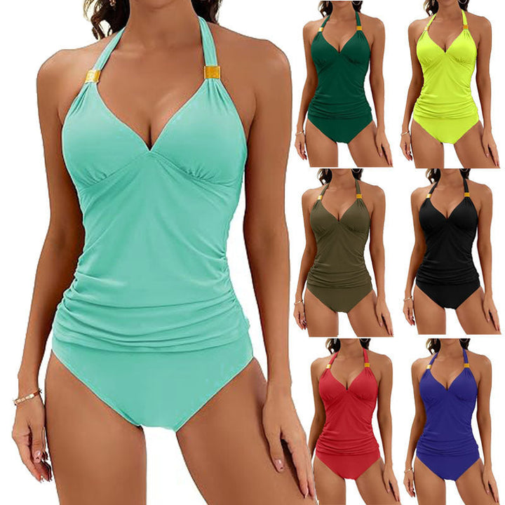 Damernas tankini med rynkat överdel och hög midja Mirla-Eva Jonsson