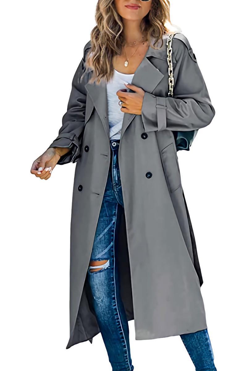 Damernas trenchcoat i lätt, andningsbart material med dubbel knapprad och sidofickor Mirla-Eva Jonsson