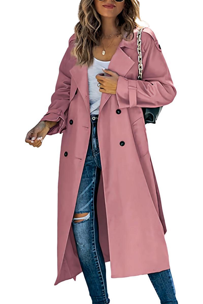 Damernas trenchcoat i lätt, andningsbart material med dubbel knapprad och sidofickor Mirla-Eva Jonsson