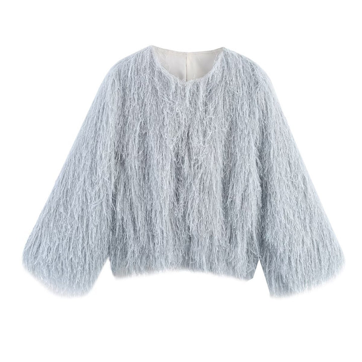 Damernas trendiga Fuzzy-tröja med oversize passform Mirla-Eva Jonsson