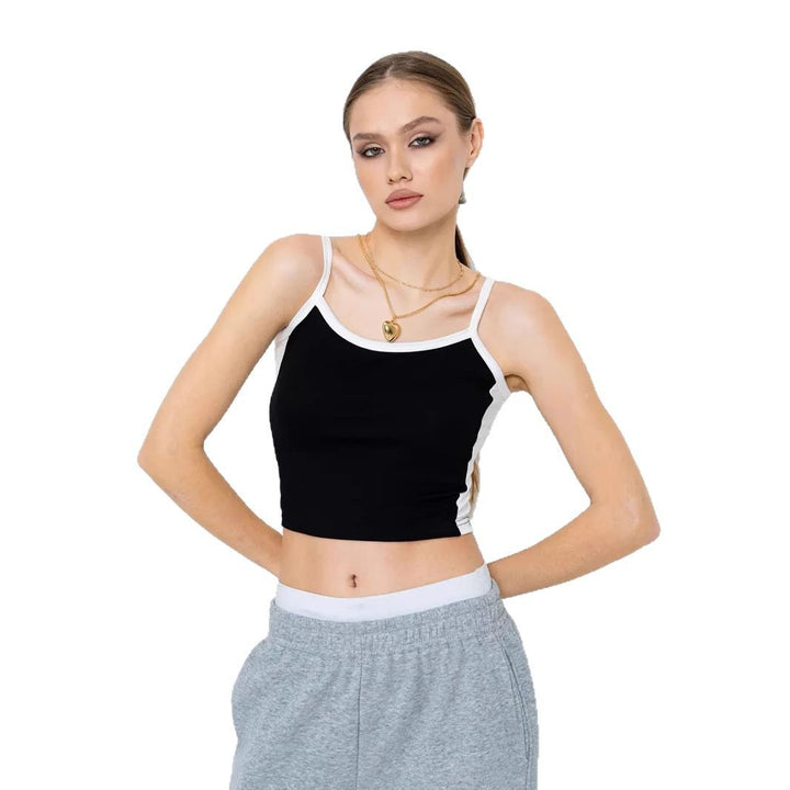 Damernas trendiga crop-top med justerbara band och kontrastsömmar Mirla-Eva Jonsson