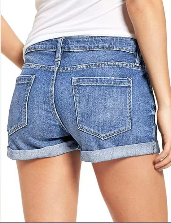 Damernas trendiga förstörda jeansshorts Mirla-Eva Jonsson