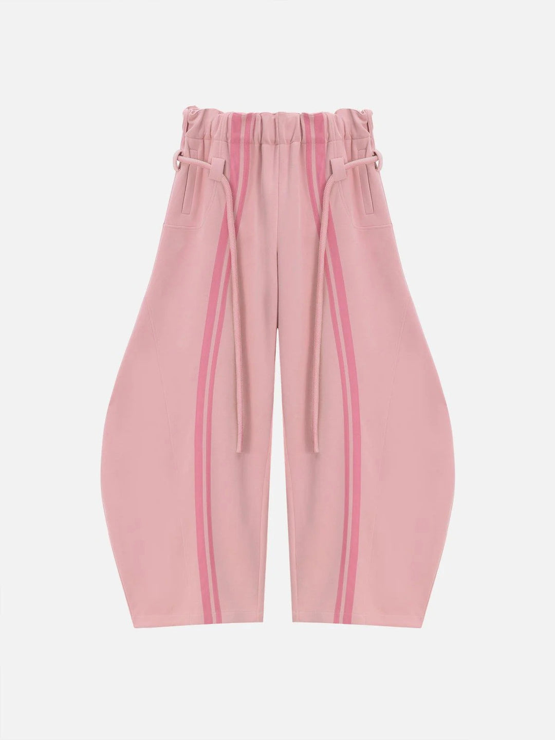 Damernas trendiga fritidsbyxor med elastisk midja och kontrastlinjer Eva Jonsson-Eva Jonsson