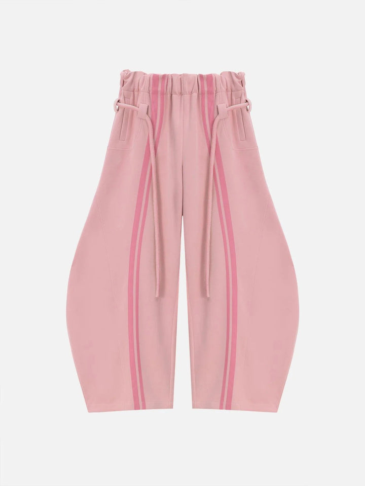 Damernas trendiga fritidsbyxor med elastisk midja och kontrastlinjer Eva Jonsson-Eva Jonsson