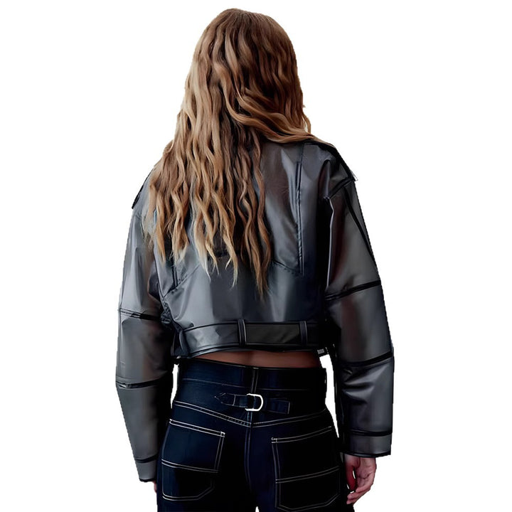 Damernas trendiga jacka i edgy biker-stil med asymmetrisk dragkedja Mirla-Eva Jonsson