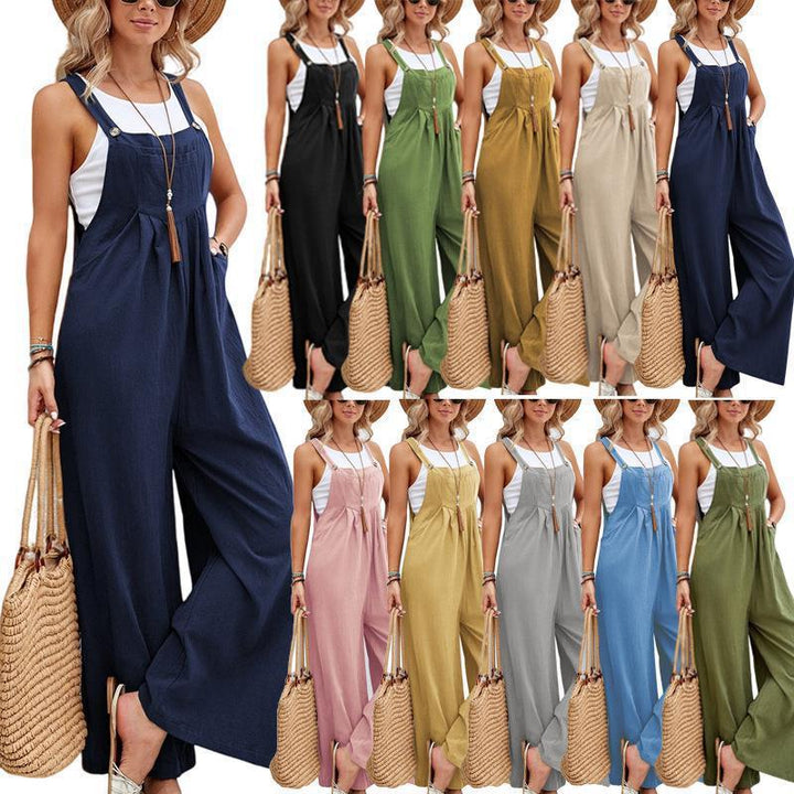 Damernas trendiga jumpsuit med vid ben och justerbara spännen Mirla-Eva Jonsson