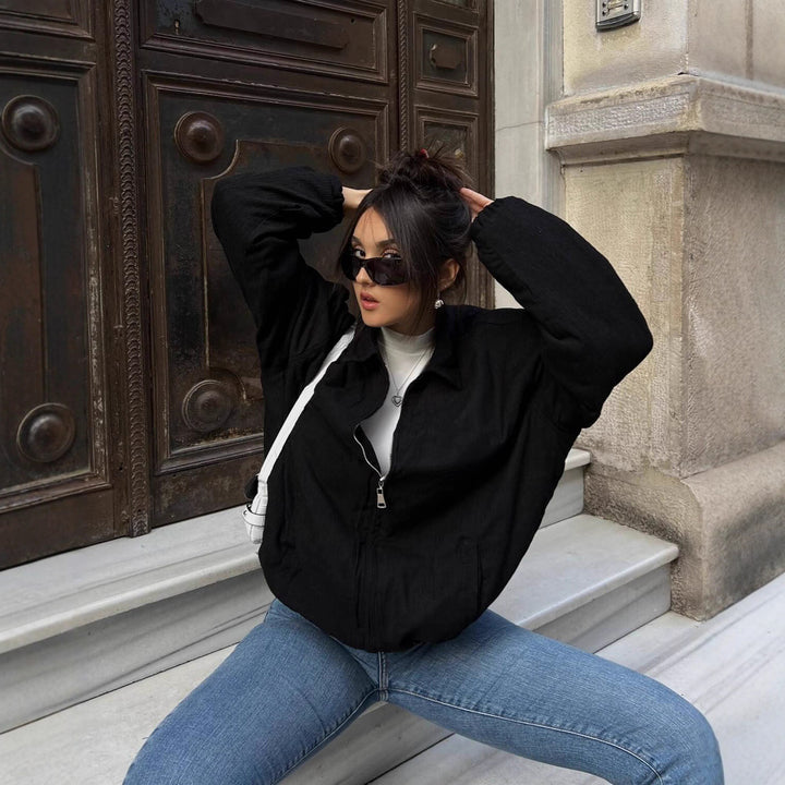 Damernas trendiga och avslappnade Oversized Jacka Mirla-Eva Jonsson