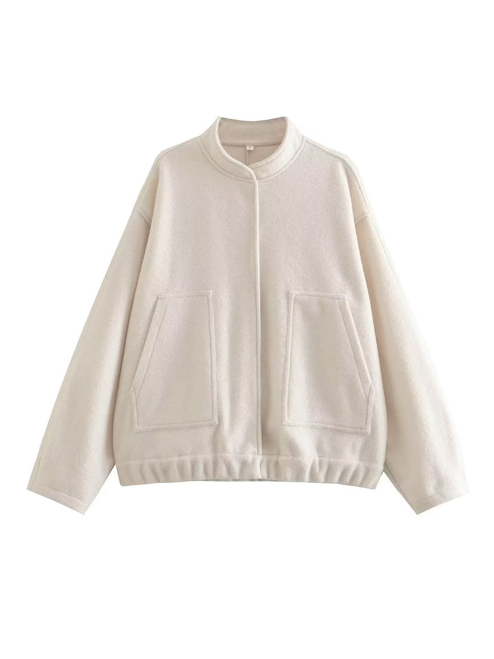 Damernas trendiga oversized jacka med ståkrage och sidofickor Eva Jonsson-Eva Jonsson