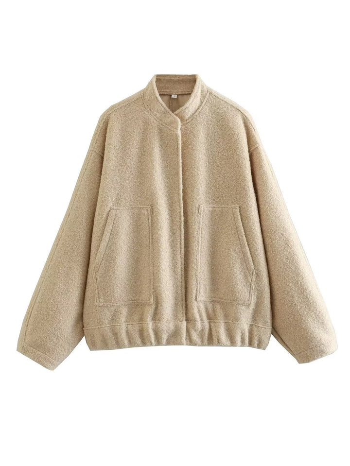 Damernas trendiga oversized jacka med ståkrage och sidofickor Eva Jonsson-Eva Jonsson