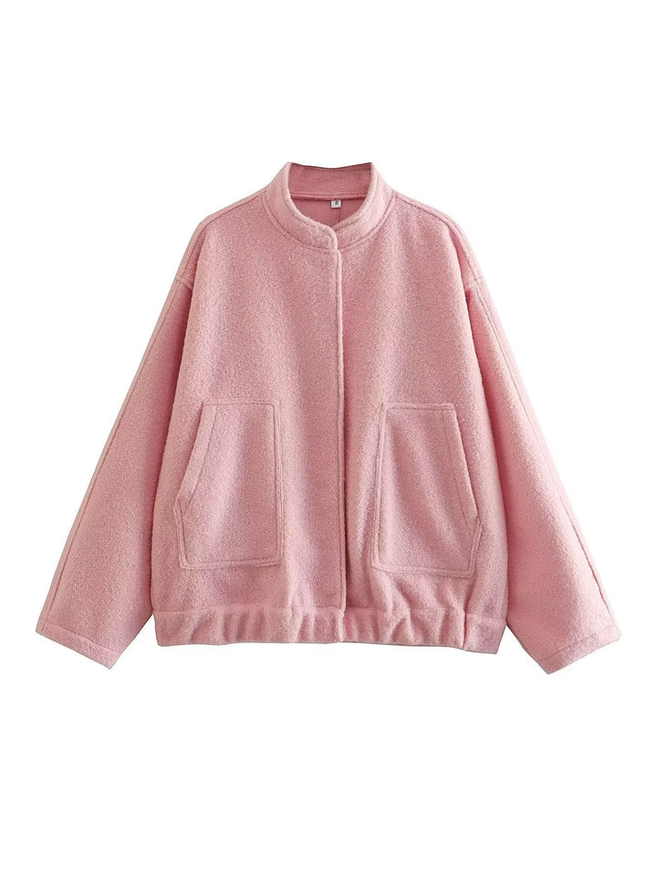 Damernas trendiga oversized jacka med ståkrage och sidofickor Eva Jonsson-Eva Jonsson