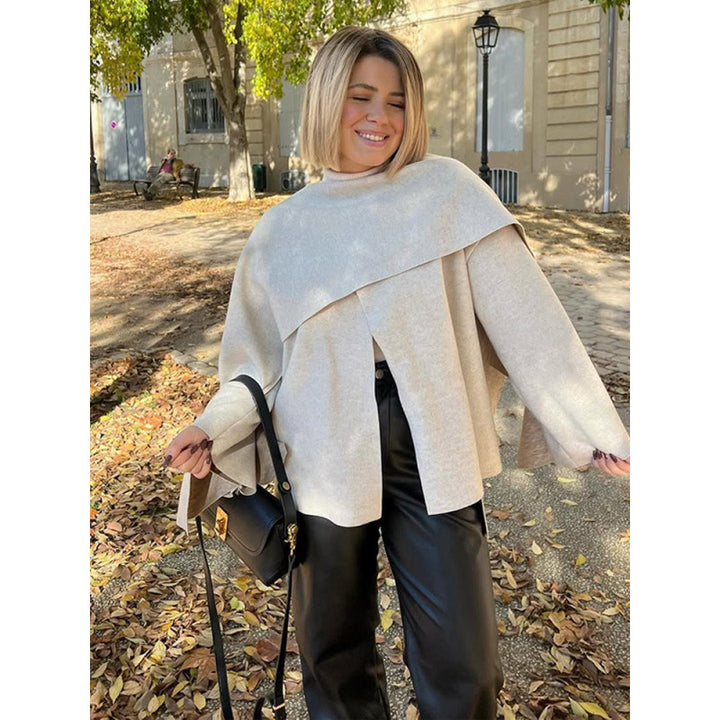 Damernas trendiga oversized-tröja med drapering Eva Jonsson-Eva Jonsson