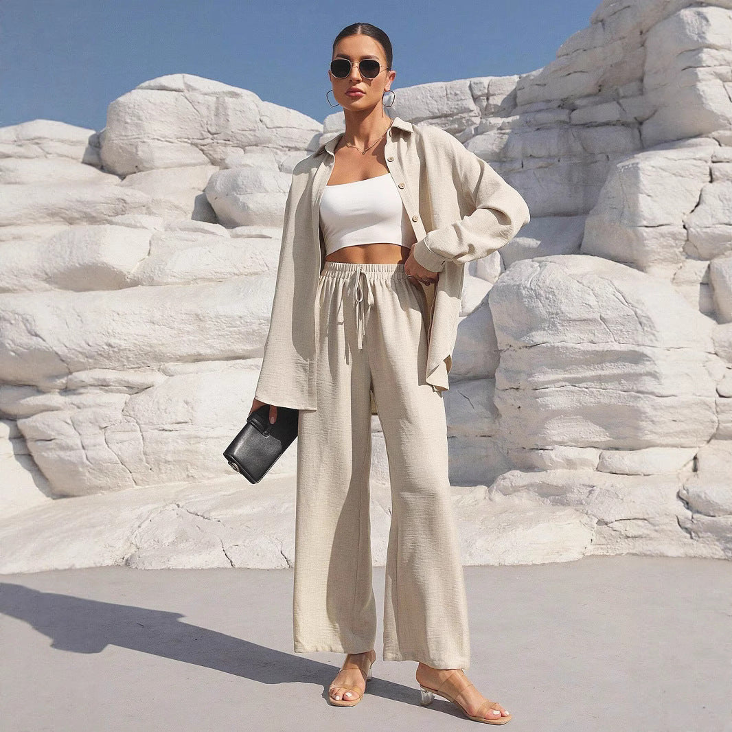 Damernas tvådelat set i lätt, andningsbart tyg med elegant oversized passform Mirla-Eva Jonsson