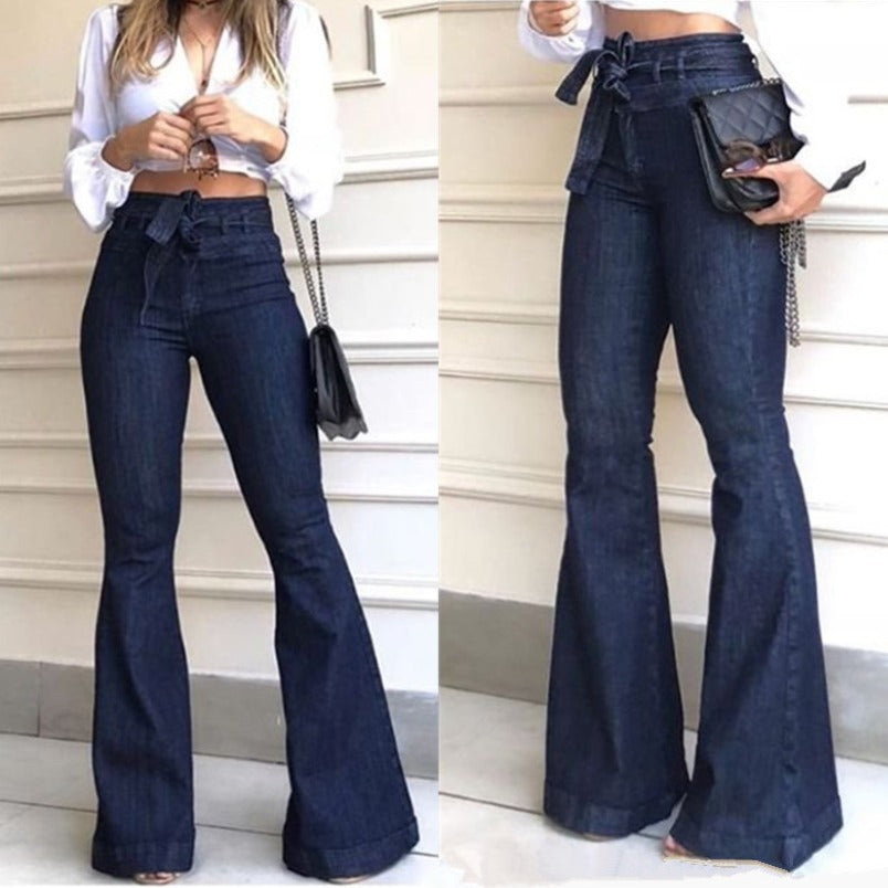 Damernas utsvängda jeans med hög midja Eva Jonsson-Eva Jonsson
