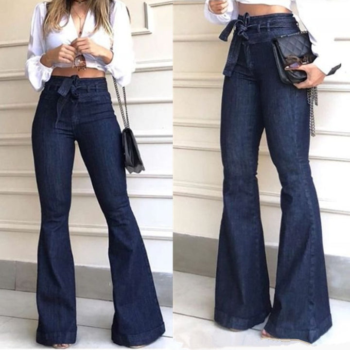 Damernas utsvängda jeans med hög midja Eva Jonsson-Eva Jonsson