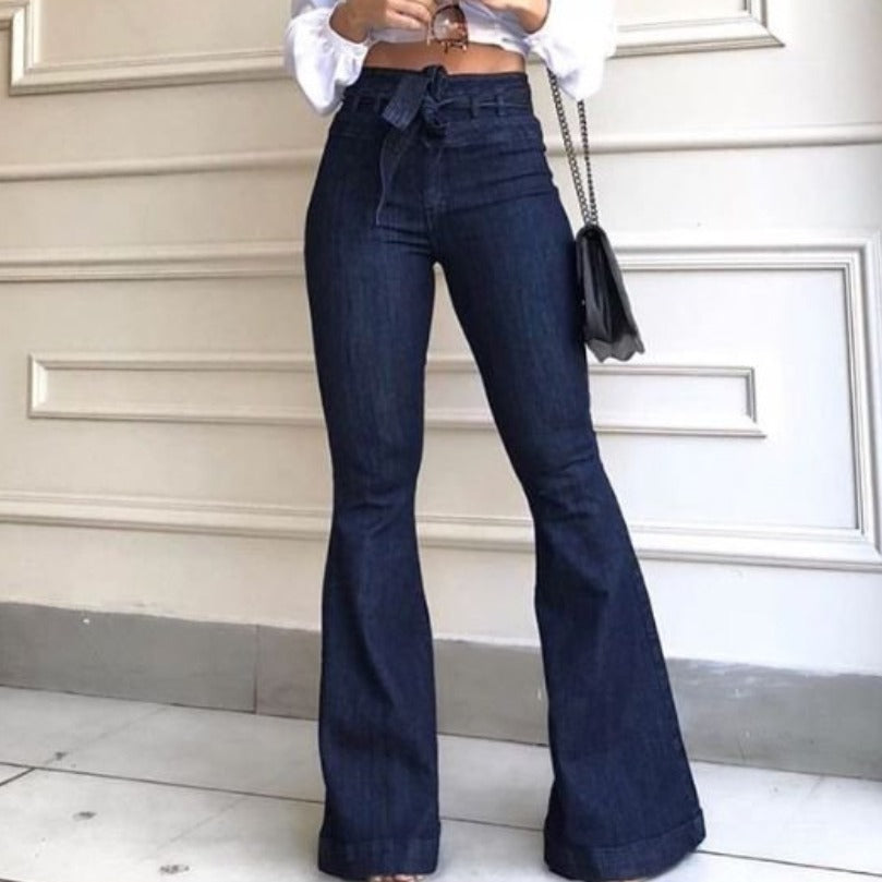Damernas utsvängda jeans med hög midja Eva Jonsson-Eva Jonsson