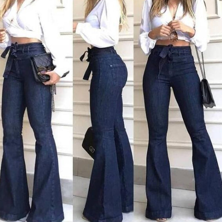 Damernas utsvängda jeans med hög midja Eva Jonsson-Eva Jonsson