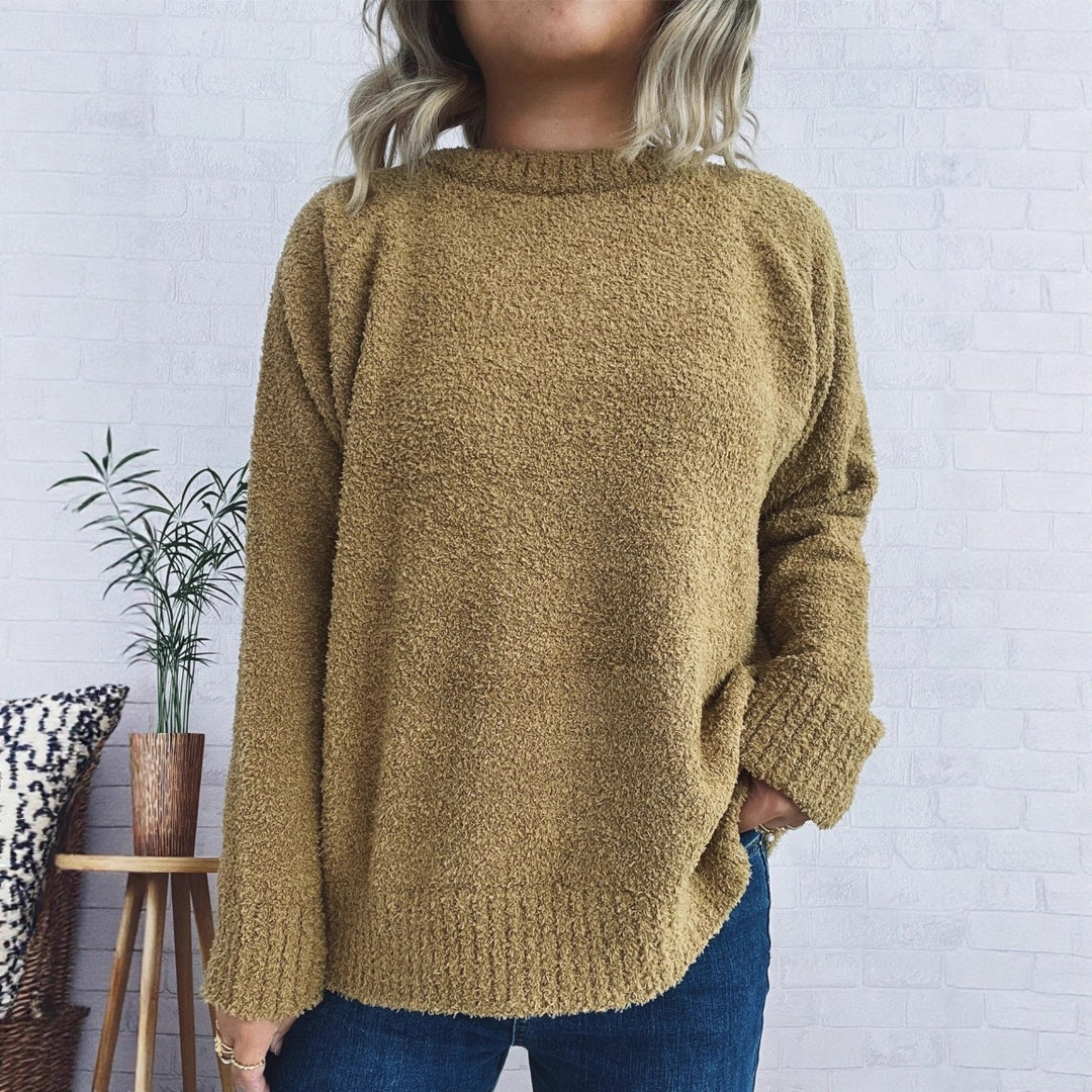 Damernas värmande stickad tröja med avslappnad passform och strukturerad design Eva Jonsson-Eva Jonsson