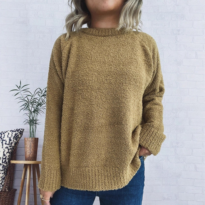 Damernas värmande stickad tröja med avslappnad passform och strukturerad design Eva Jonsson-Eva Jonsson