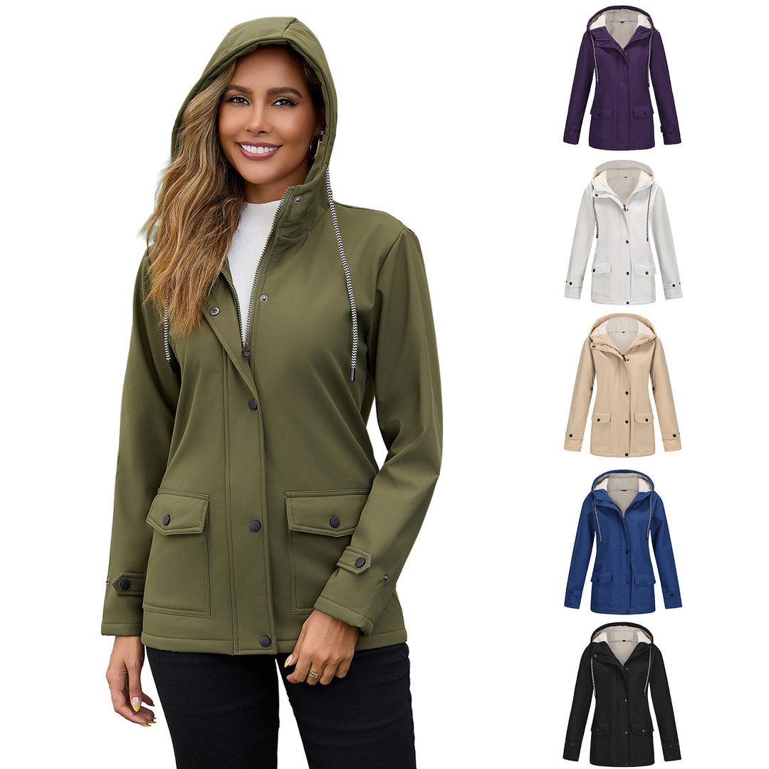 Damernas vattentäta hoodie-jacka med mjukt fleece-foder Eva Jonsson-Eva Jonsson