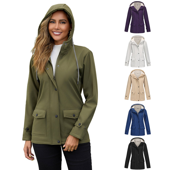 Damernas vattentäta hoodie-jacka med mjukt fleece-foder Eva Jonsson-Eva Jonsson