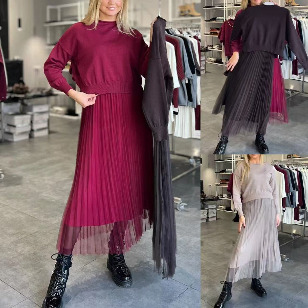 Damernas veckad maxikjol med elegant överdel och stiligt topp Mirla-Eva Jonsson