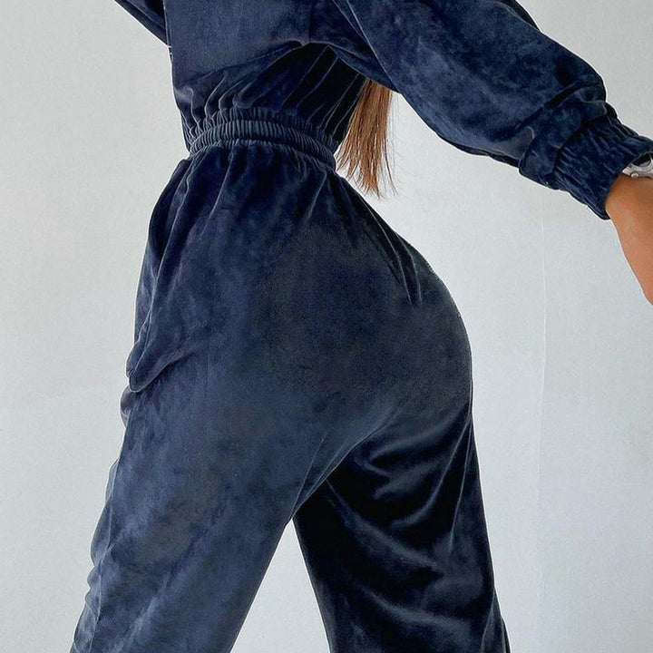 Damernas velour joggingdräkt med bred passform och elastisk midja Mirla-Eva Jonsson