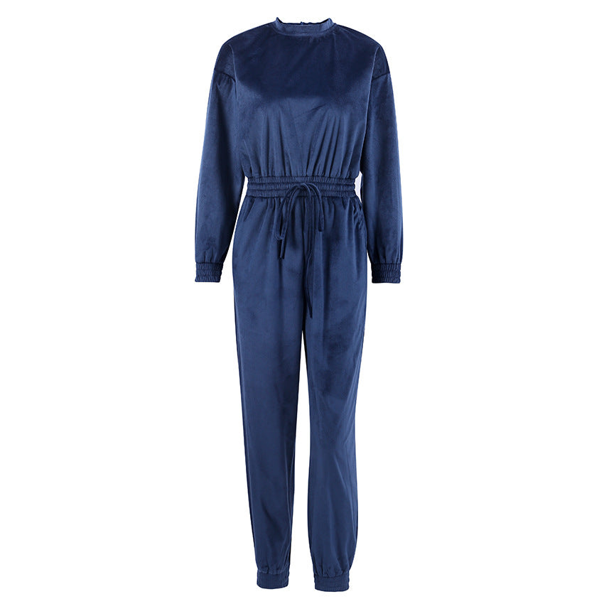 Damernas velour joggingdräkt med bred passform och elastisk midja Mirla-Eva Jonsson